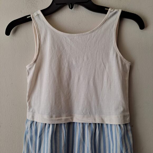Old Navy 2-in-1 Tank Dress Sleeveless Knit Blue White Striped Girls Size M (8) - Picture 5 of 9